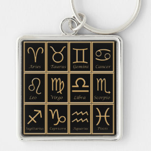 Porte-clés Douze Porte - clé Premium Gold Zodiac Signes