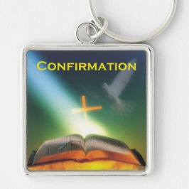 Porte-clés Dove de confirmation, Bible, Croix