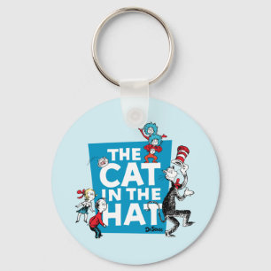 Porte-clés Dr Seuss Chat dans le logo du Casquette - Caract