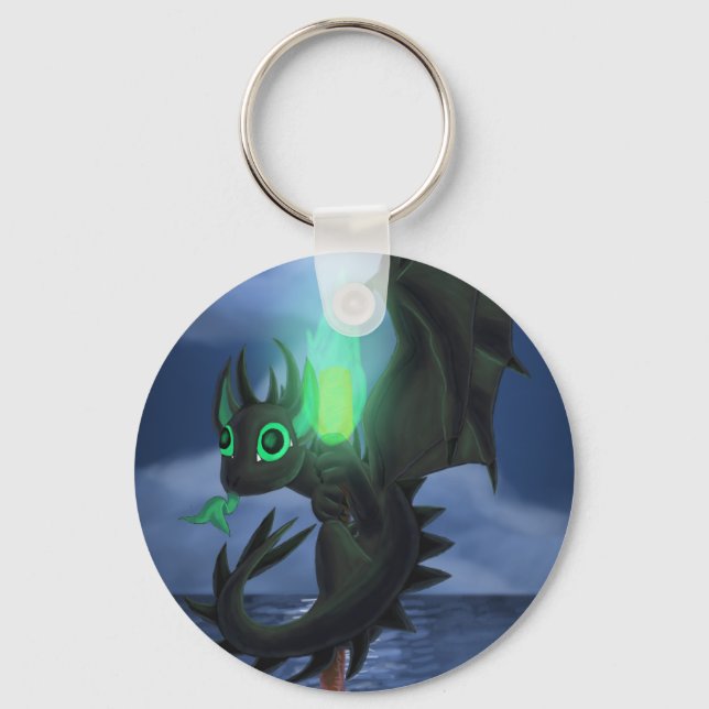 Porte-clés Dragon avec feu vert (Recto)