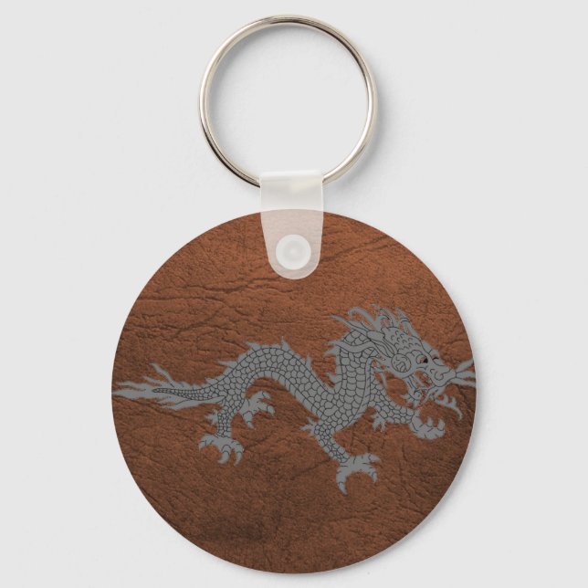 Porte-clés Dragon bhoutanais en cuir (Recto)