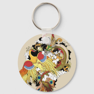 Porte-clés Dragon chinois et phoenix