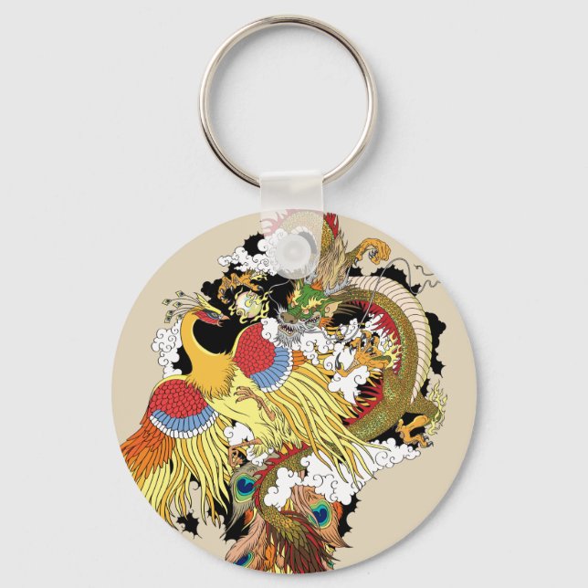 Porte-clés Dragon chinois et phoenix (Recto)