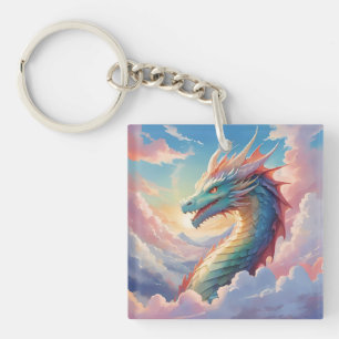 Porte-clés Dragon coloré dans le ciel
