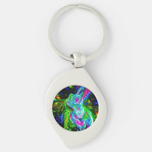 Porte-clés Dragon de lapin psychédélique à Neon Imaginaire