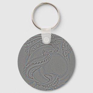 Porte-clés Dragon de lune d'argent