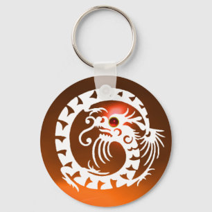 Porte-clés DRAGON DE NAGE, blanc, rubis rouge, agneau jaune o