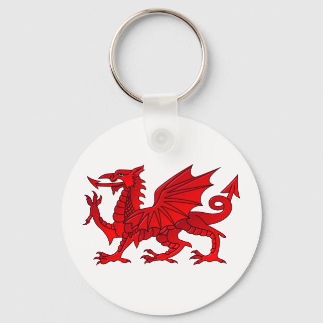 Porte-clés Dragon gallois à effet de biseau (Recto)