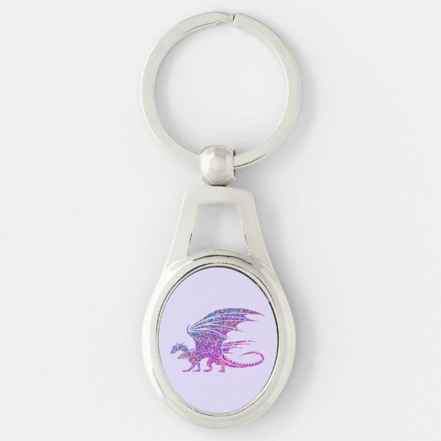 Porte-clés Dragon Mosaïque Pourpre Incroyable (Devant)