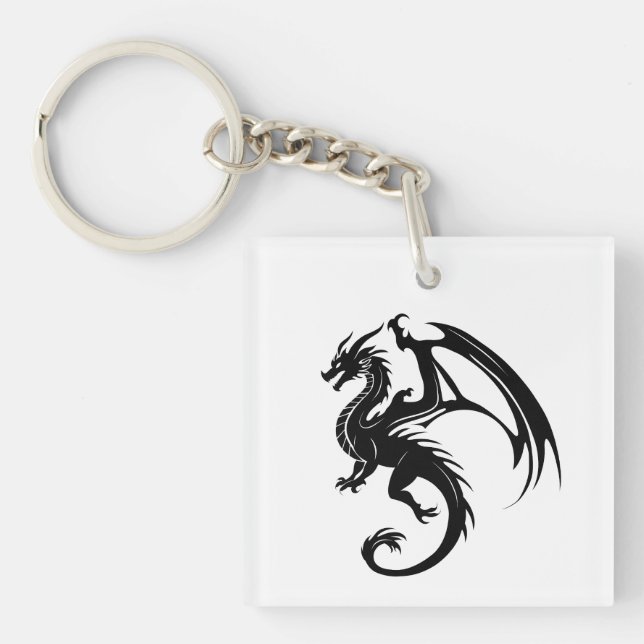 Porte-clés Dragon noir (Devant)