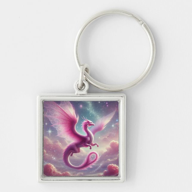 Porte-clés Dragon rose (Devant)