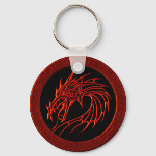 PORTE-CLÉS DRAGON TRIBAL ROUGE