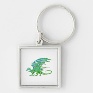 Porte-clés Dragon vert de mosaïque Extraordinaire