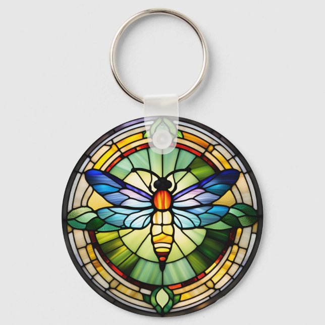 Porte-clés Dragonfly en verre (Recto)