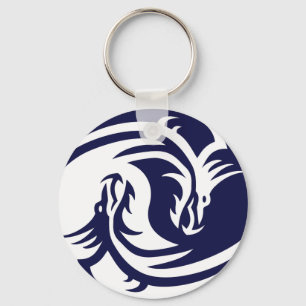 Porte-clés Dragons tribaux Yin Yang (personnalisable)