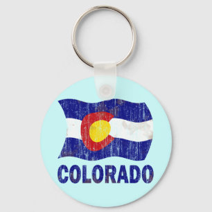 PORTE-CLÉS DRAPEAU AFFLIGÉ ET ÂGÉ DU COLORADO