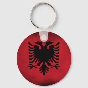 Porte-clés Drapeau albanais grunge [de haute qualité]