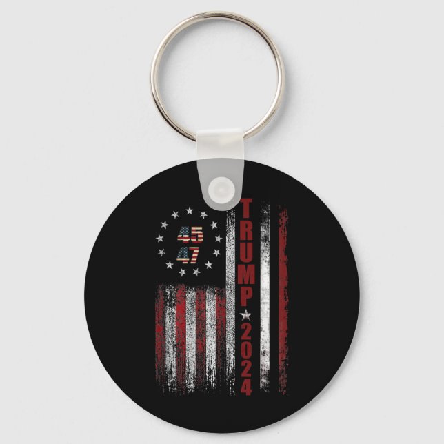 Porte-clés Drapeau américain 47 Trump 2024 1 (Recto)