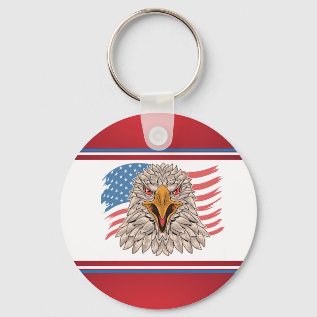 Porte-clés Drapeau américain avec aigle (Recto)