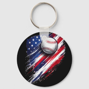 Porte-clés Drapeau américain baseball garçons filles hommes f