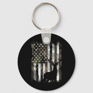 Porte-clés Drapeau américain camouflage cerf élan buck chasse