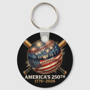 Porte-clés Drapeau américain de baseball 250e patriotique amé