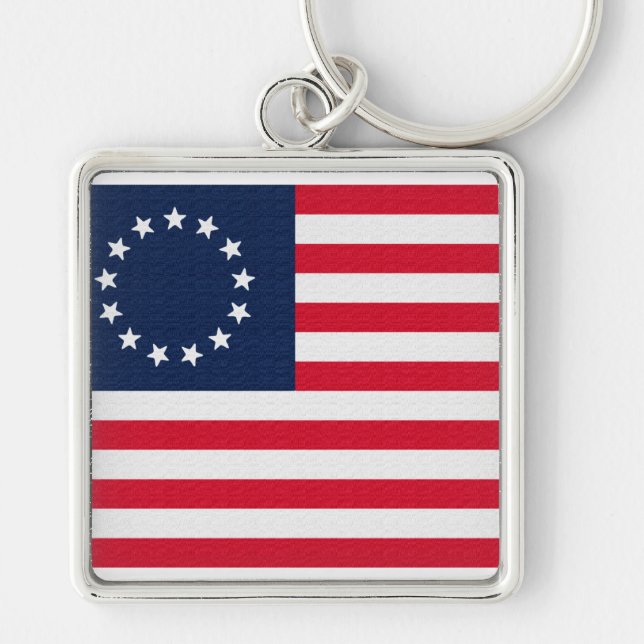 Porte-clés Drapeau américain d'étoiles de Betsy Ross 13 (Devant)