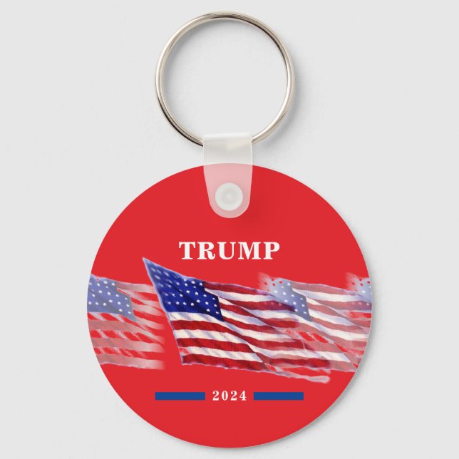 Porte-clés Drapeau américain Donald Trump 2024 (Recto)