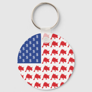 Porte-clés Drapeau américain du marché de Wall Street Bull