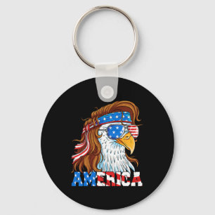 Porte-clés Drapeau américain Eagle 4 juillet Mullet Patriot