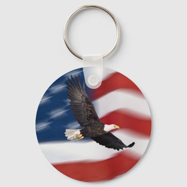 Porte-clés Drapeau américain et aigle (Recto)