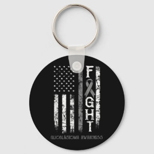 Porte-clés Drapeau américain guerrier glioblastome