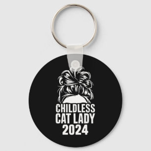 Porte-clés Drapeau américain Messy Bun 2024 Enfant Cat Lady