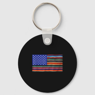 Porte-clés Drapeau américain mexicain serape cinco de mayo po