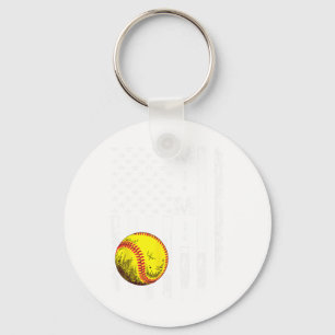 Porte-clés Drapeau américain Mimi Softball Hommes Femmes Vint
