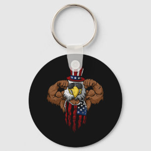 Porte-clés Drapeau Américain Musclé Squat Dabbing Flexion Onc