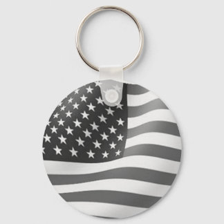 Porte-clés drapeau américain noir et blanc