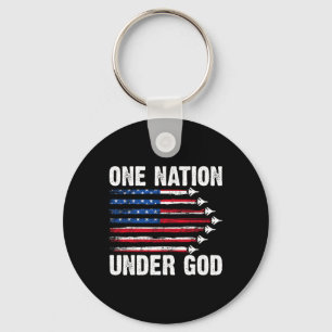 Porte-clés Drapeau américain One Nation Under God 4 juillet F