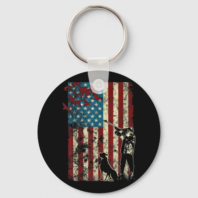 Porte-clés Drapeau américain patriotique en détresse (Recto)