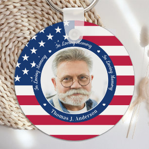 Porte-clés Drapeau américain Patriotique Memorial Personnalis