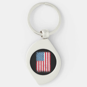 Porte-clés Drapeau Américain Patriotique USA Pour Hommes Femm