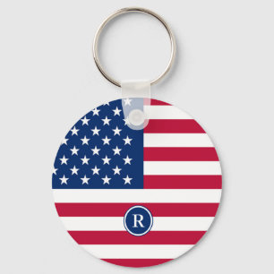 Porte-clés Drapeau américain rouge blanc et bleu patriotique