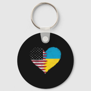 Porte-clés Drapeau américain ukrainien Amérique États-Unis Uk