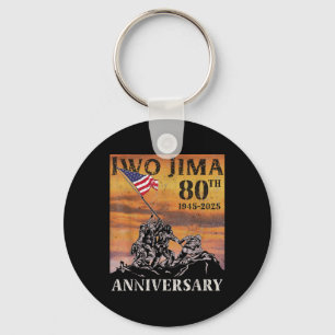 Porte-clés Drapeau américain vétéran Iwo Jima 80e anniversair