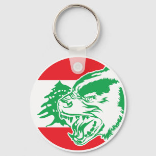 Porte-clés Drapeau animal national libanais de Lebanon Hyena