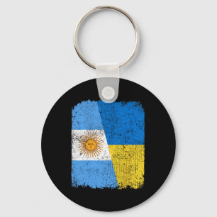 Porte-clés Drapeau Argentin Ukrainien Moitié Moitié Fierté Hé