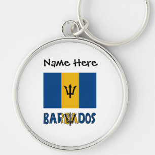 Porte-clés Drapeau Barbadien de la Barbade Personnalisation n