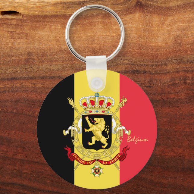 Porte-clés Drapeau belge, emblème & Belgique vacances / sport (Recto)