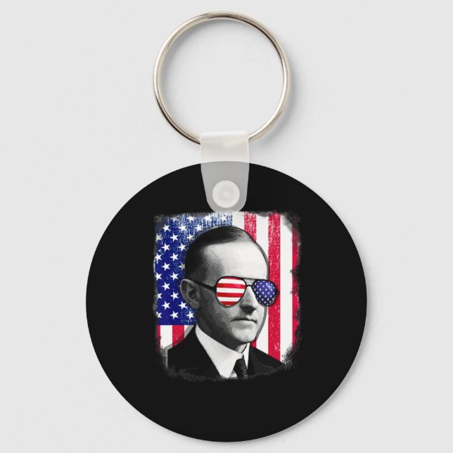 Porte-clés Drapeau Calvin Coolidge Us 4 juillet (Recto)