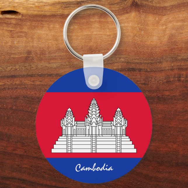 Porte-clés Drapeau cambodgien et vacances au Cambodge, patrio (Recto)
